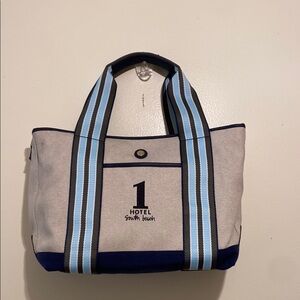 PARAVEL CABANA Stylish Blue and Gray Tote Bag